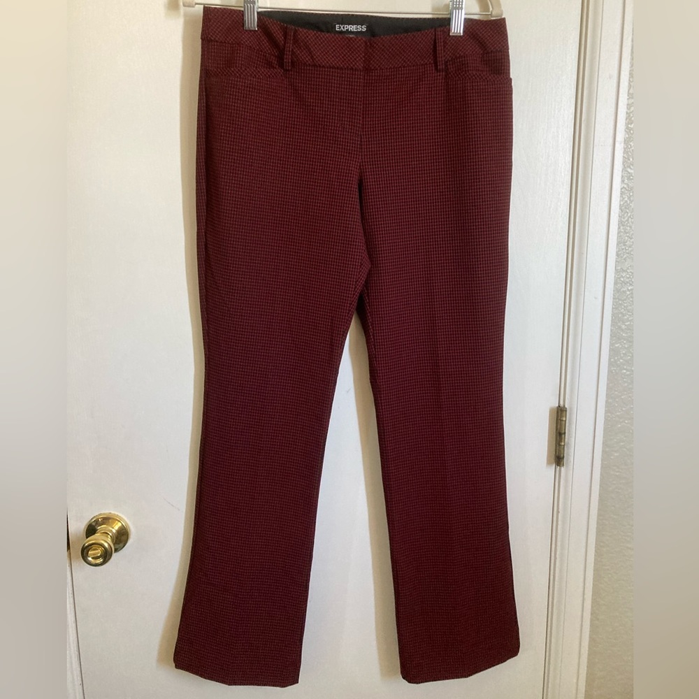 *Express Red & Black Gingham Office Columnist Size 6 Short Pants Trousers #Gy